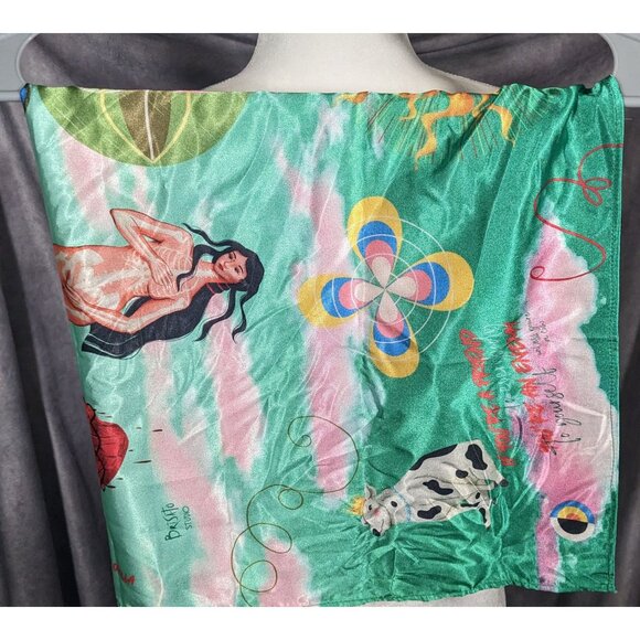 Brisato Studio Unique Green Art Icons Square Scarf - Picture 14 of 14